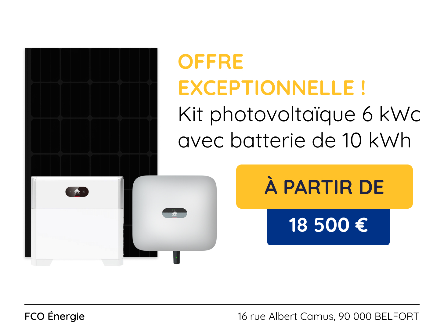 Kit photovoltaïque de 6 kWc avec batterie de 10 kWh !