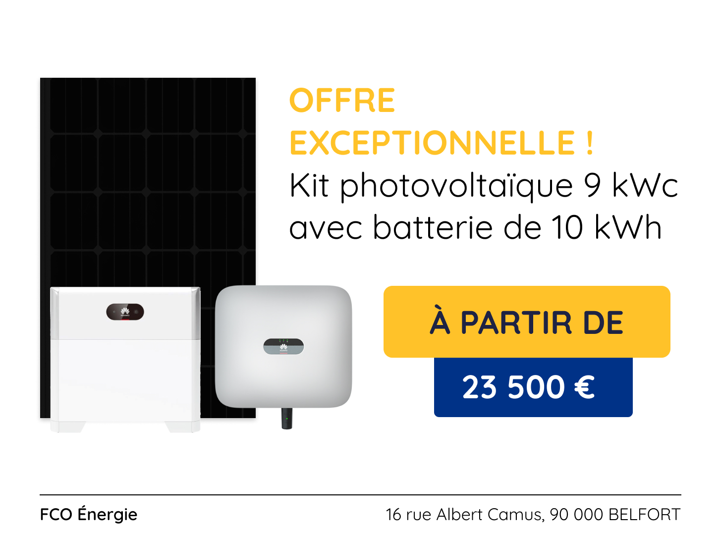Kit photovoltaïque de 9 kWc avec batterie de 10 kWh !